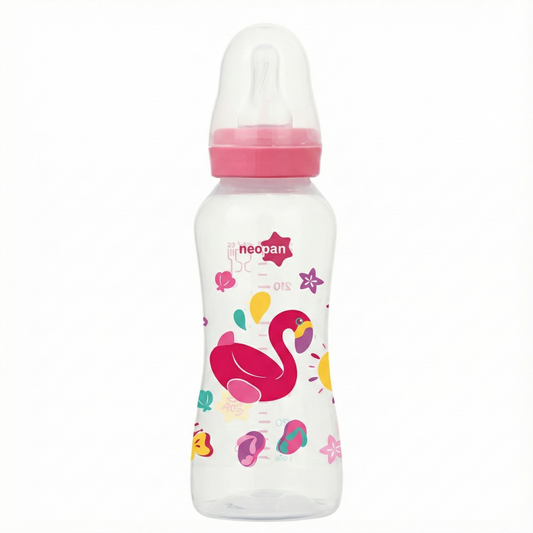 Mamadeira Decorada, 250ml, Rosa - Neopan