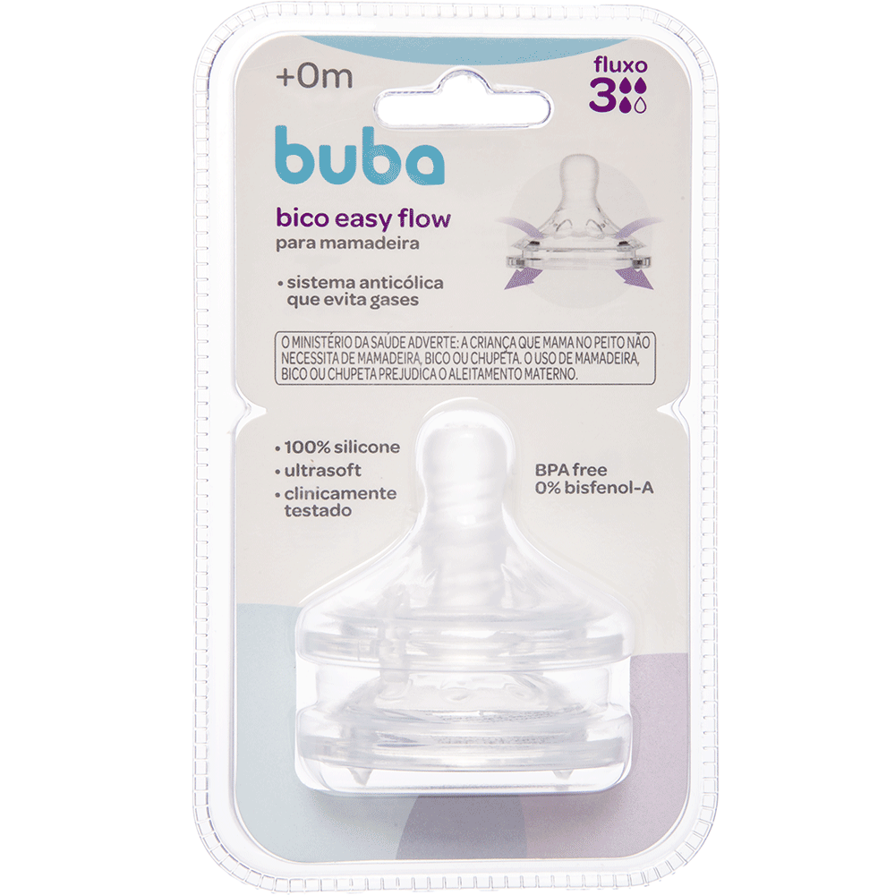 Bico para Mamadeira Easy Flow, Fluxo 3 - Buba