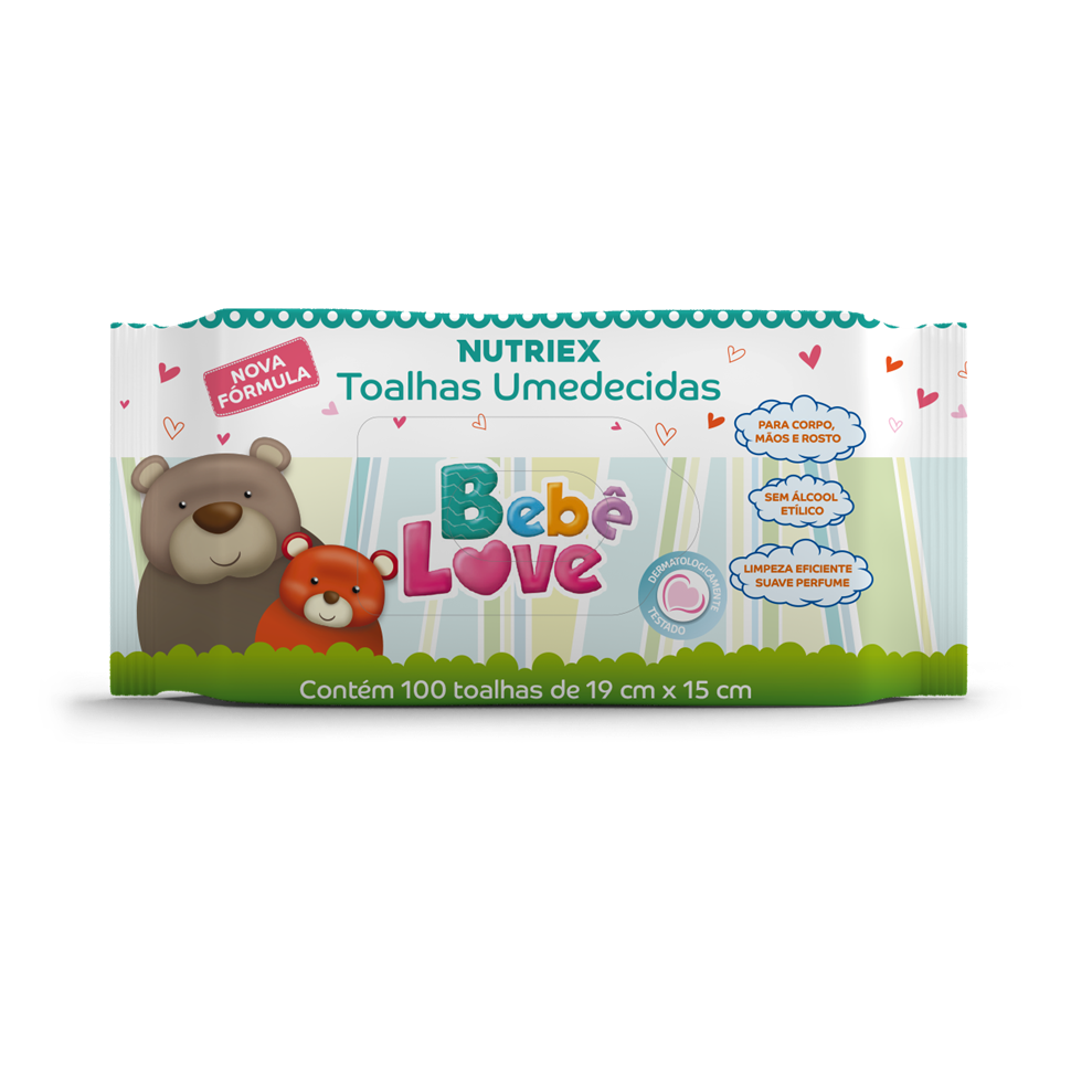 Toalha Umedecida com 100 unidades - Bebe Love