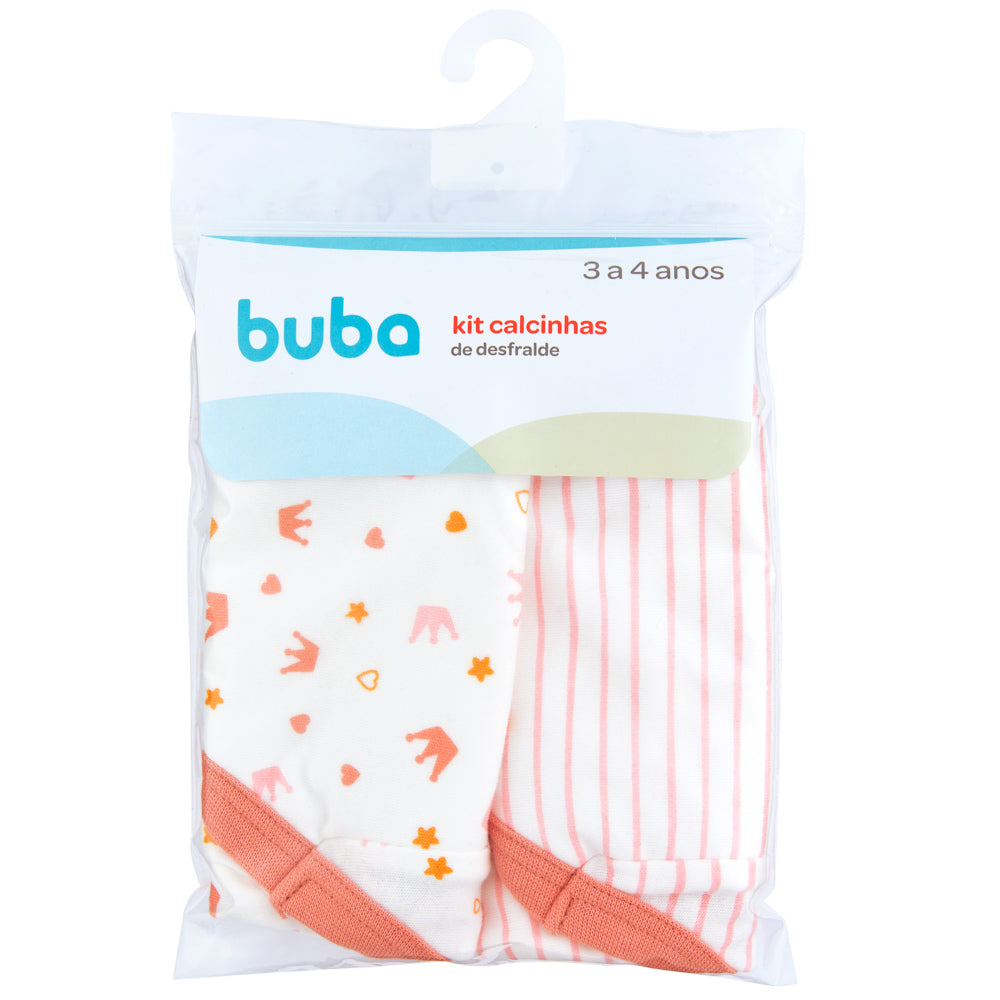 Kit Calcinhas de Desfralde Princesa, 2 unidades, Tamanho M - Buba
