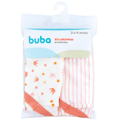 Kit Calcinhas de Desfralde Princesa, 2 unidades, Tamanho M - Buba