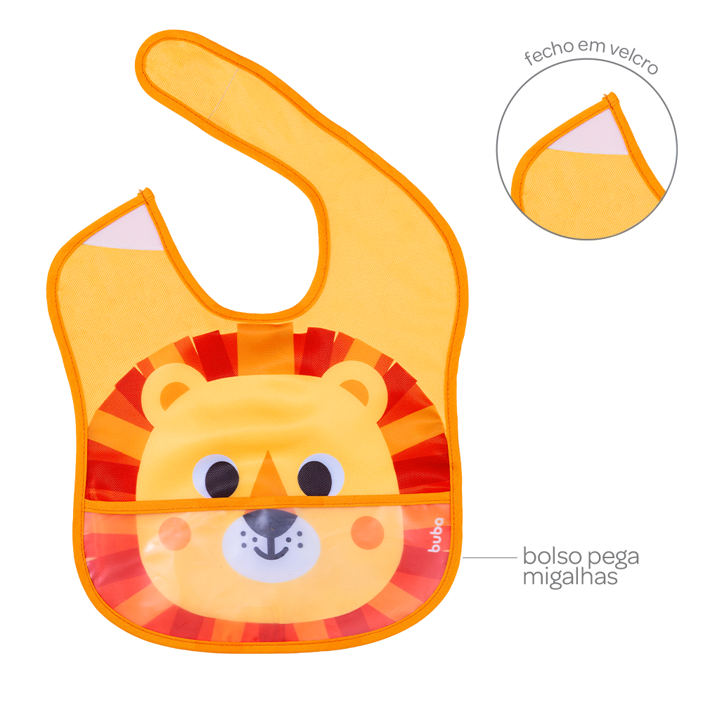 Babador com Bolso Buba Zoo - Leão