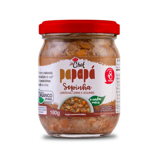La Chef Sopinha: Lentilha, Carne e Legumes, 180g - Papapá