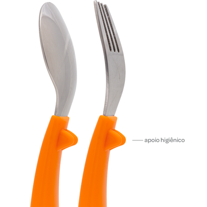 Kit Talheres Buba Zoo - Laranja