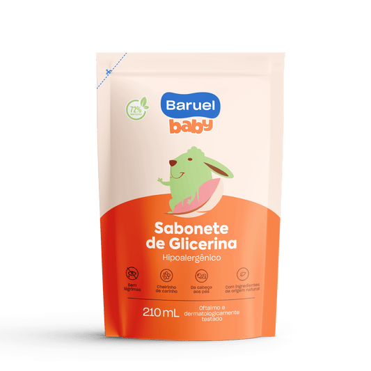 Refil Sabonete Liquido Glicerina, 210ml - Baruel Baby