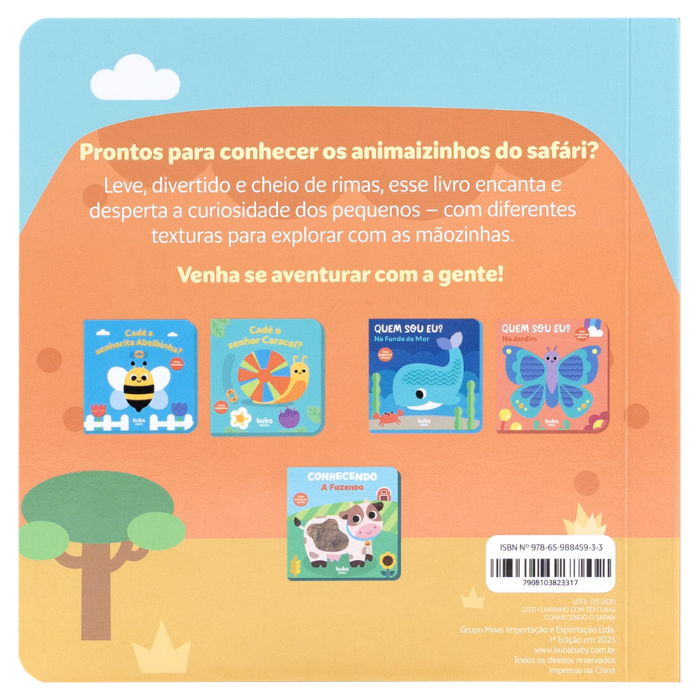 Livrinho com Texturas, Conhecendo o Safari - Buba