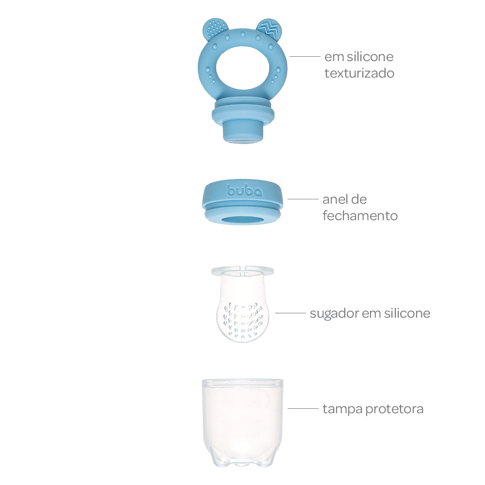 Porta-Frutinhas em Silicone Ursinho Azul - Buba