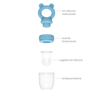 Porta-Frutinhas em Silicone Ursinho Azul - Buba