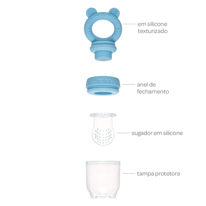 Porta-Frutinhas em Silicone Ursinho Azul - Buba