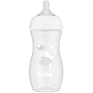 Mamadeira Easy Flow Nuvem Branca, 330ml, Anticolica - Buba