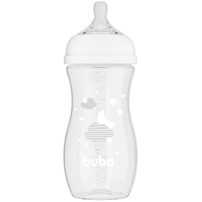 Mamadeira Easy Flow Nuvem Branca, 330ml, Anticolica - Buba