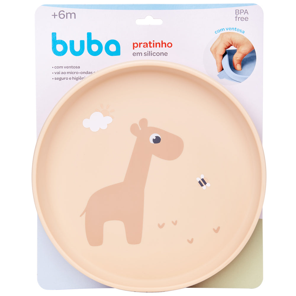 Pratinho em Silicone com Ventosa Bege, Cloudy - Buba