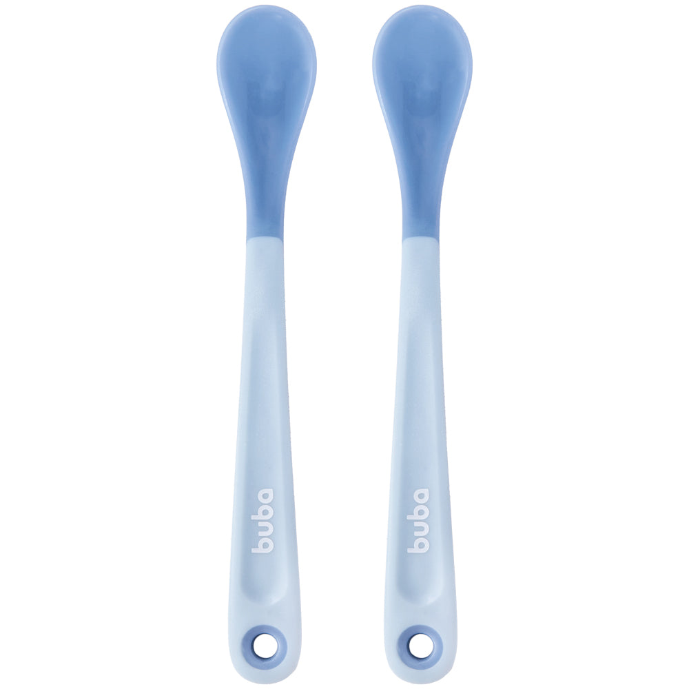Kit 2 Colheres Termossensiveis, Azul - Buba