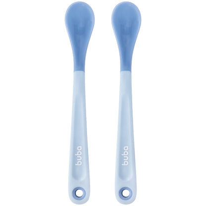 Kit 2 Colheres Termossensiveis, Azul - Buba