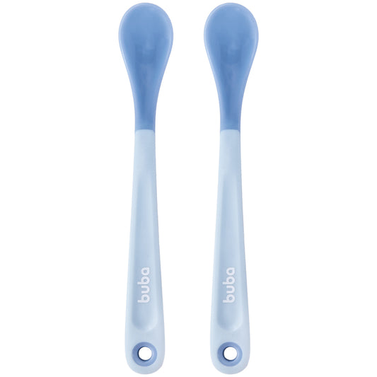 Kit 2 Colheres Termossensiveis, Azul - Buba