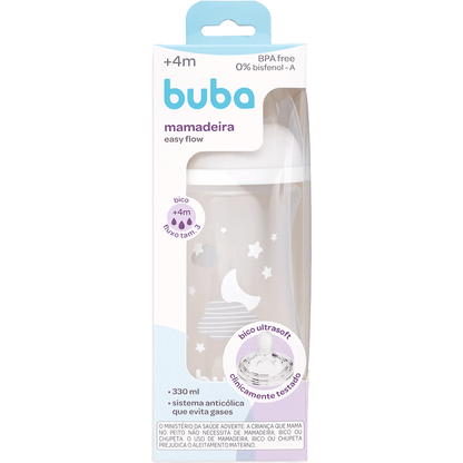 Mamadeira Easy Flow Nuvem Branca, 330ml, Anticolica - Buba