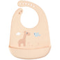 Babador em Silicone com Pega-Migalhas Bege, Cloudy - Buba