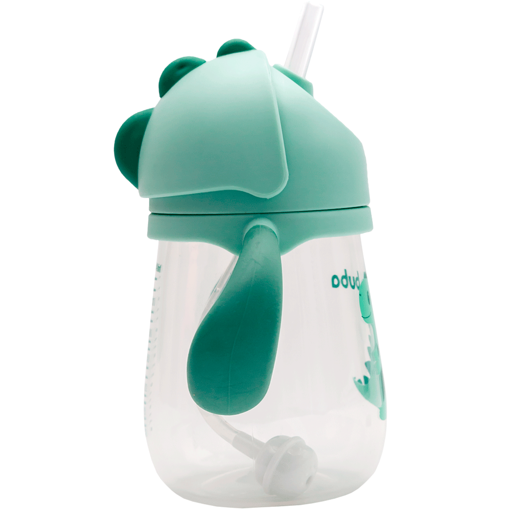 Copo com Dispositivo Canudo Dino - Verde