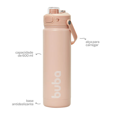 Copo Termico Parede Dupla, 600ml, Bege - Buba