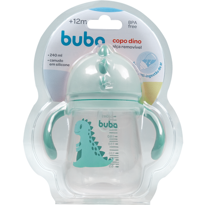 Copo com Dispositivo Canudo Dino - Verde