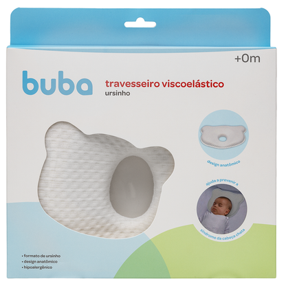 Travesseiro Viscoelástico Urso - Branco