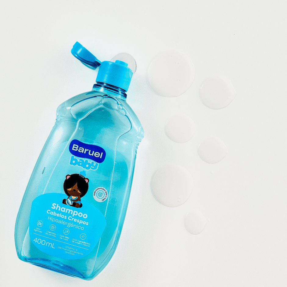 Shampoo Cabelos Crespos, 400ml - Baruel Baby
