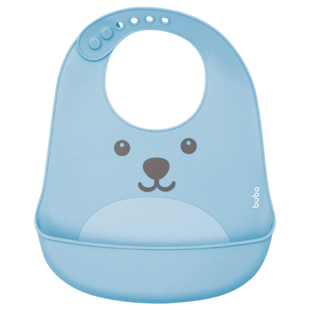 Babador em Silicone com Pega-Migalhas Gumy - Azul