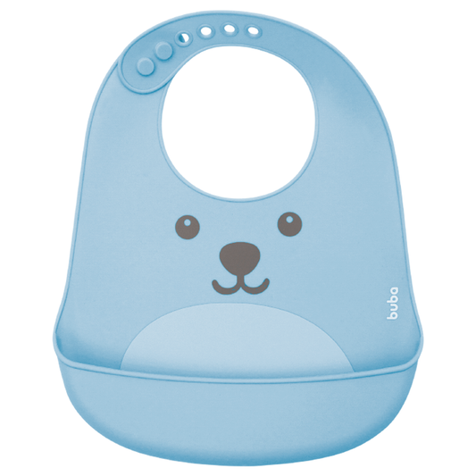 Babador em Silicone com Pega-Migalhas Gumy - Azul