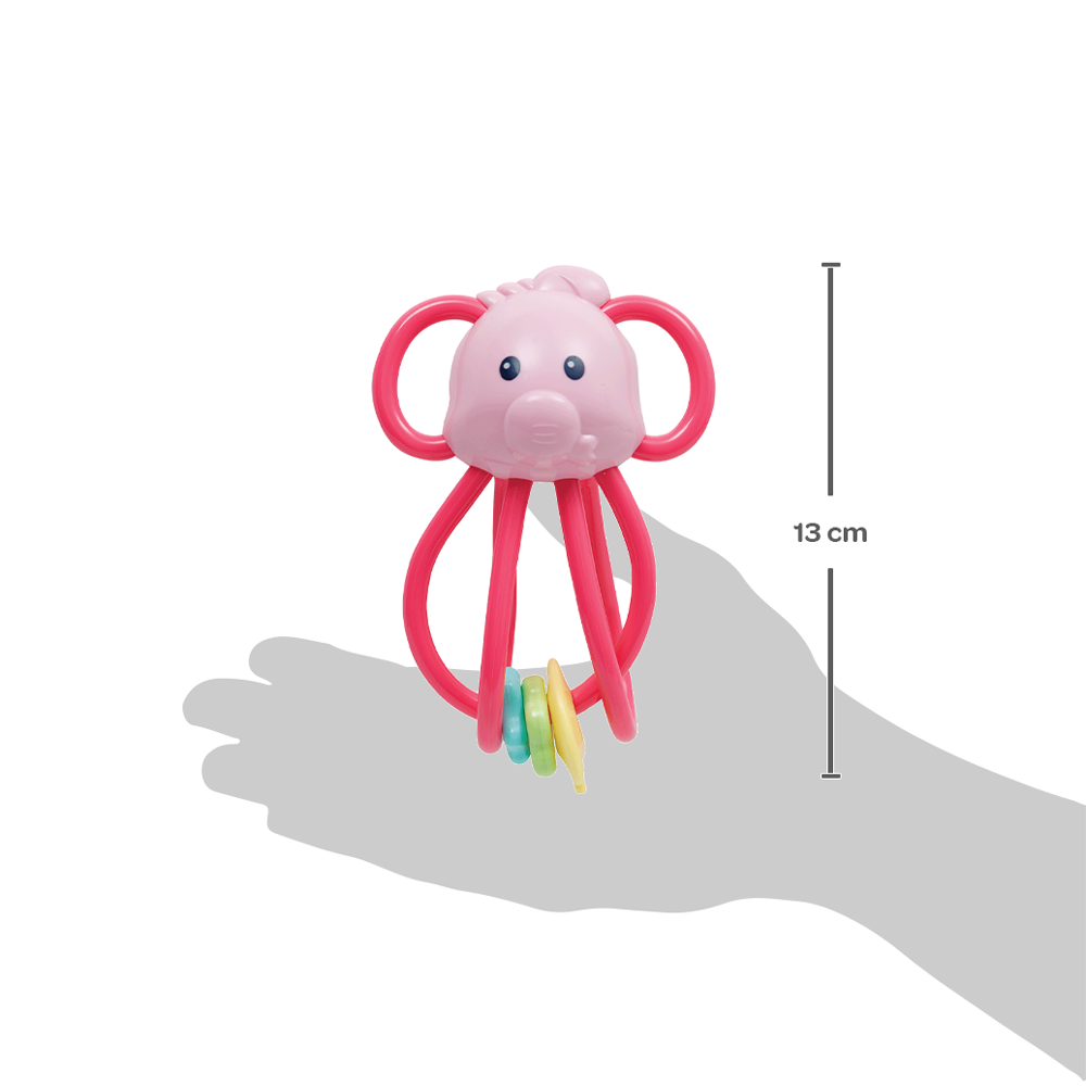 Chocalho Divertido Elefantinho Rosa - Buba