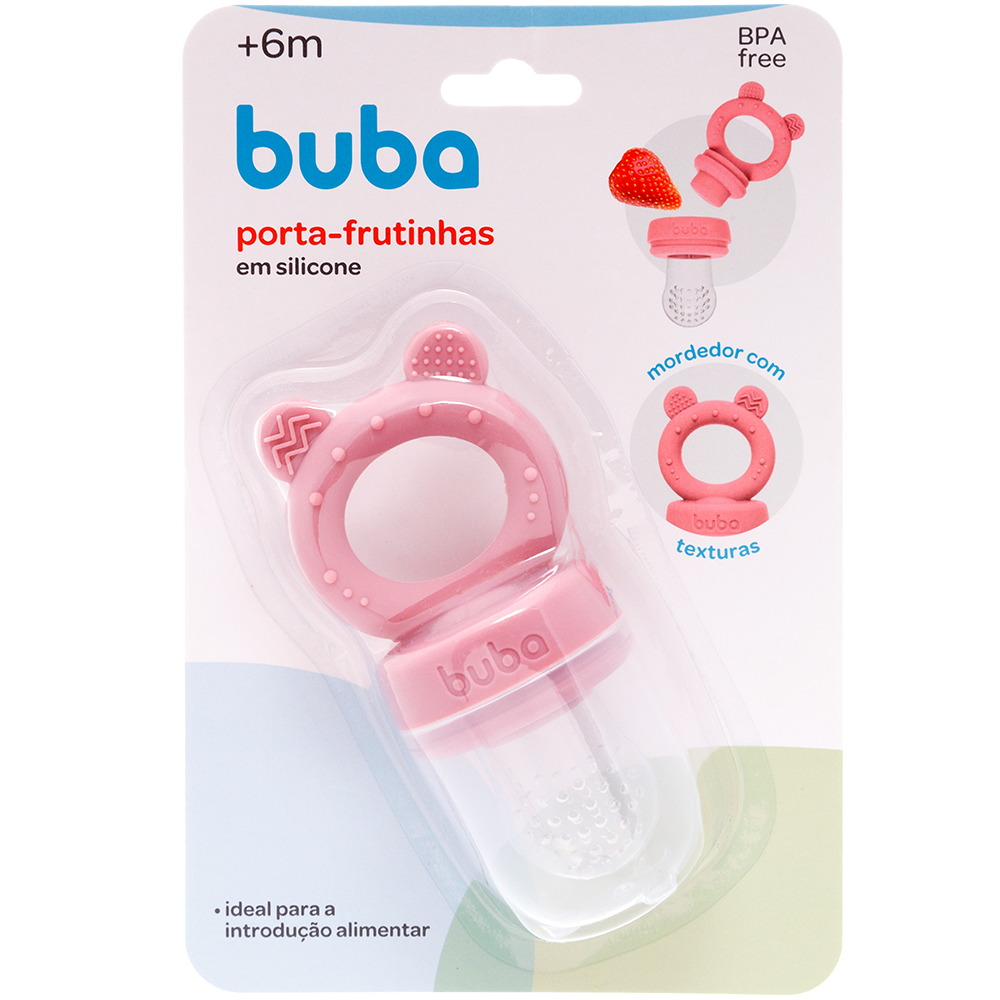 Porta-Frutinhas em Silicone Ursinho Rosa - Buba