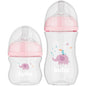 Kit 2 Mamadeiras Easy Flow Elefante Rosa, 120ml/270ml, Anticolica - Buba