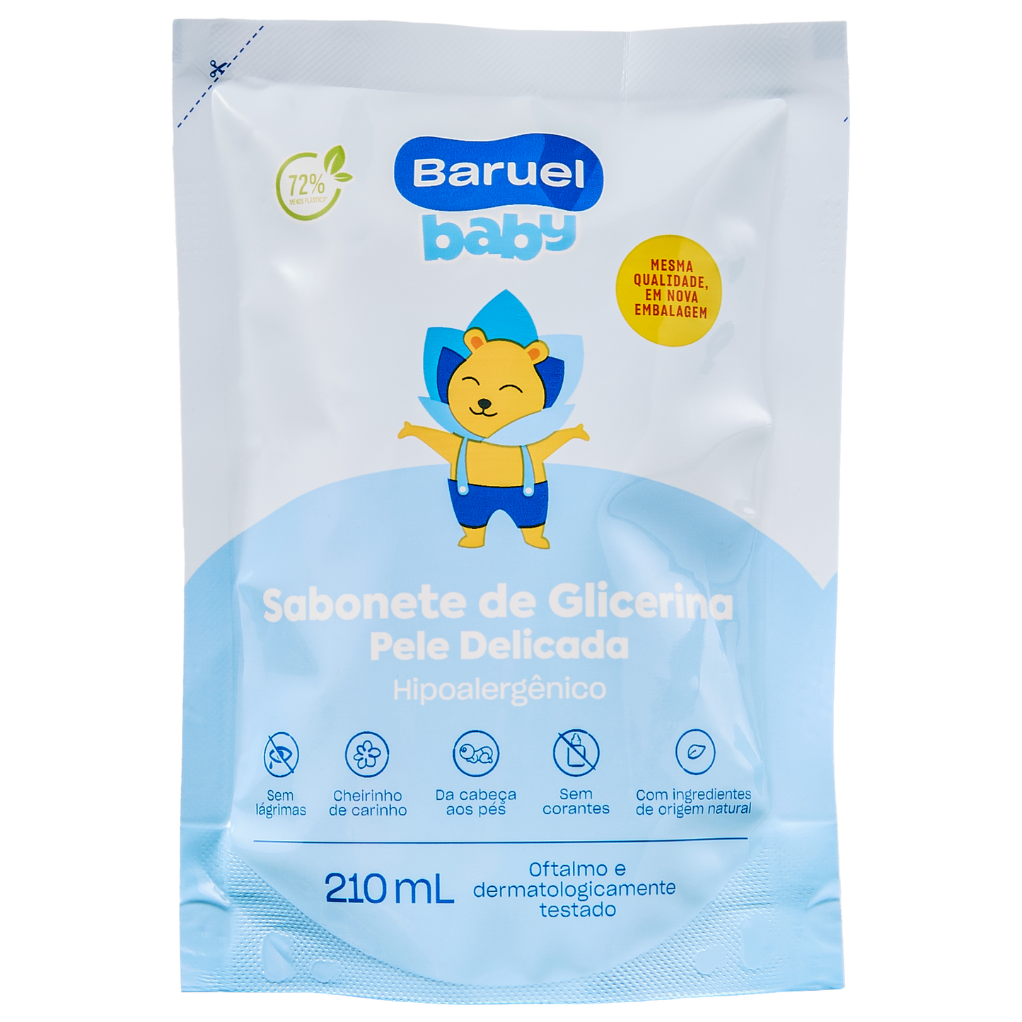 Refil Sabonete Liquido Pele Delicada, 210ml - Baruel Baby