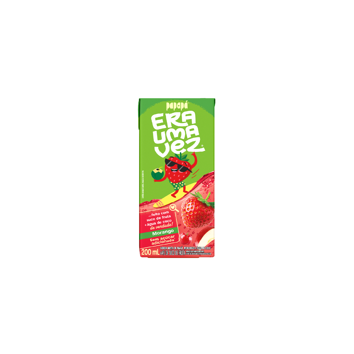Bebida Era Uma Vez: Morango, 200ml - Papapá