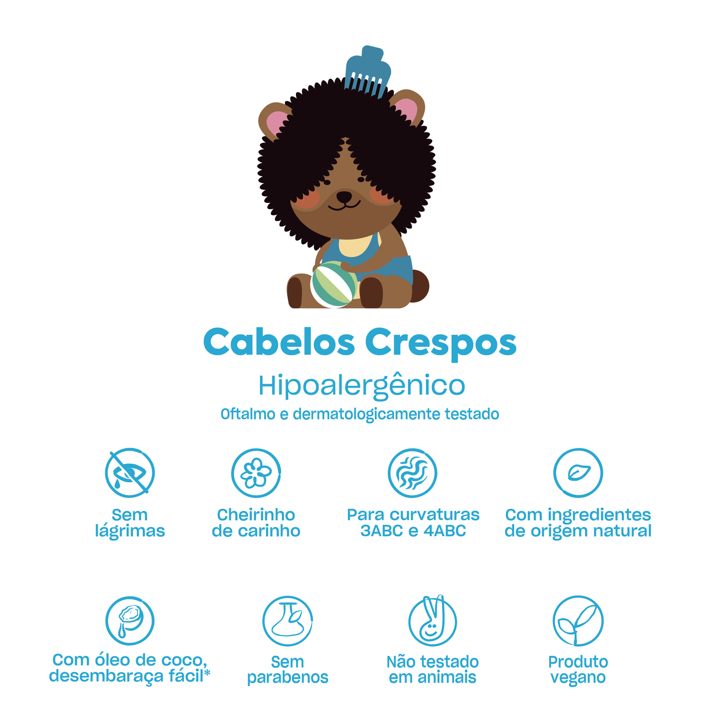 Creme para Pentear Cabelos Crespos, 200g - Baruel Baby