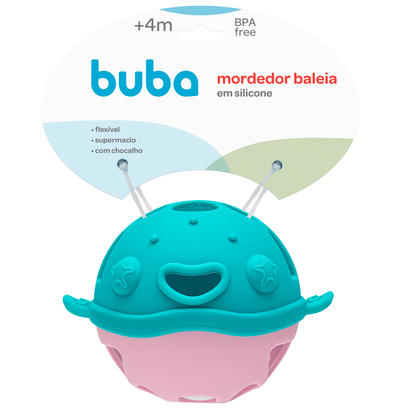 Mordedor Baleia Rosa em Silicone - Buba