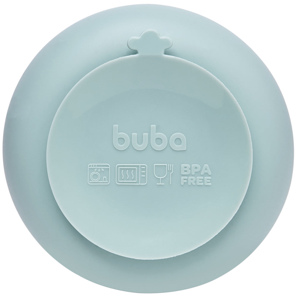 Bowl em Silicone com Ventosa Verde, Cloudy - Buba