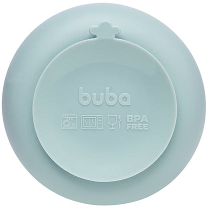 Bowl em Silicone com Ventosa Verde, Cloudy - Buba