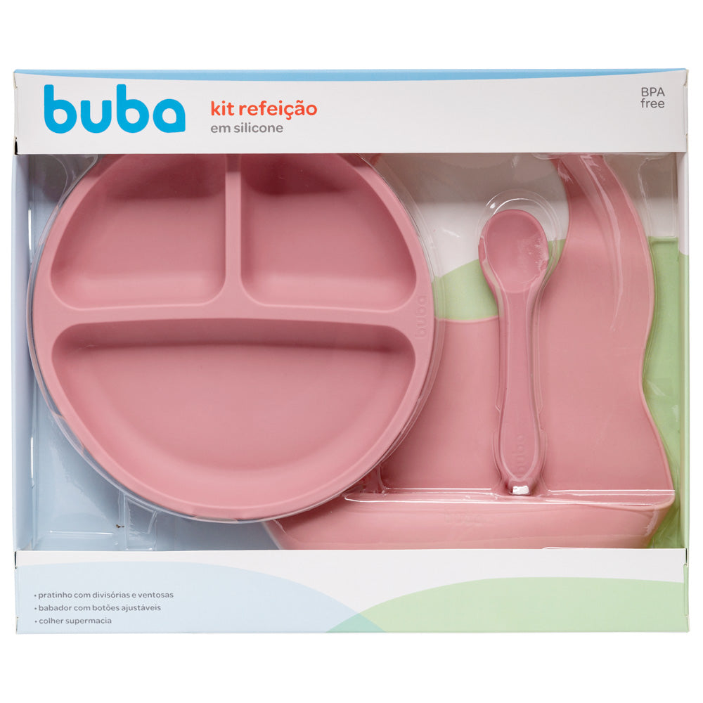 Kit Alimentação em Silicone - Rosa