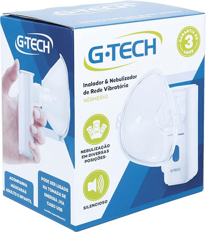 Nebulizador/Inalador de Rede Vibratoria NEBMESH2, Portátil, Branco - GTECH
