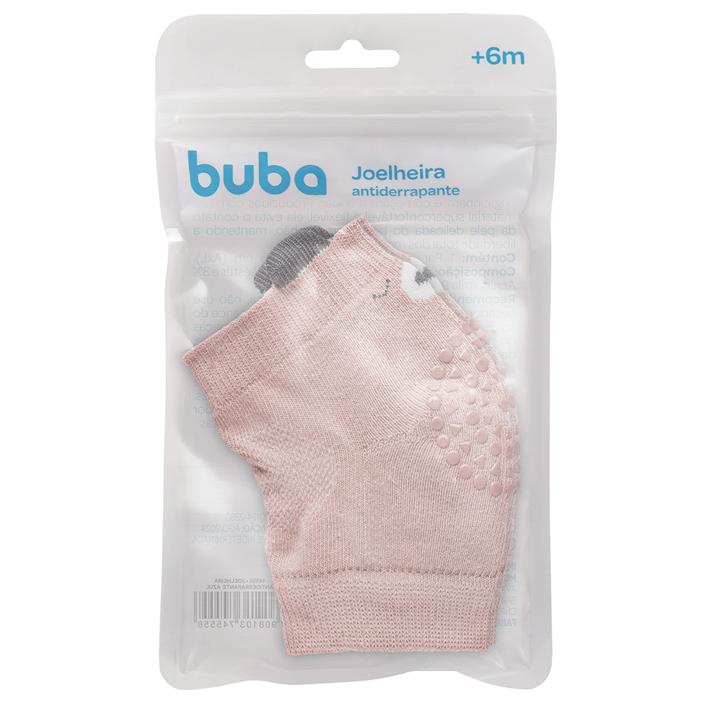 Joelheira Antiderrapante, Urso Rosa - Buba