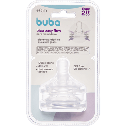 Bico para Mamadeira Easy Flow, Fluxo 2 - Buba