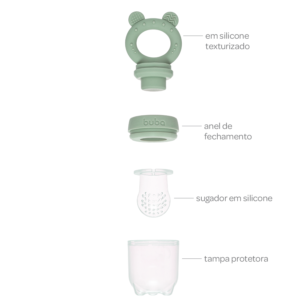 Porta-Frutinhas em Silicone Ursinho Verde - Buba