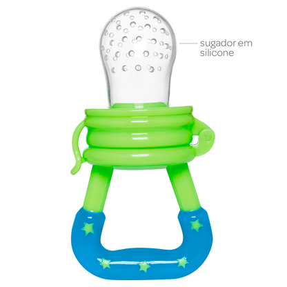 Porta-Frutinhas com Sugador em Silicone - Azul