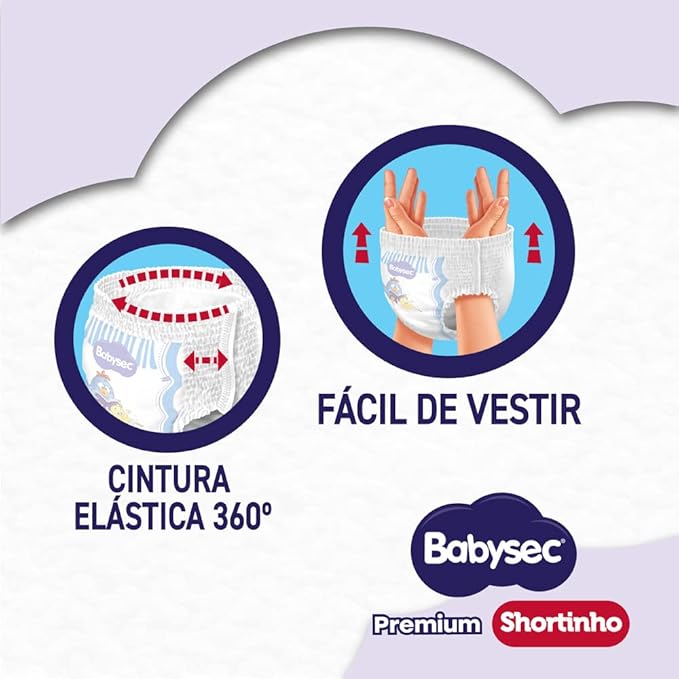 Fralda M Babysec Shortinho Hiper com 60 unidades