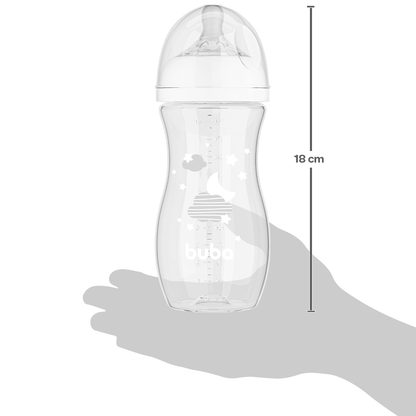 Mamadeira Easy Flow Nuvem Branca, 330ml, Anticolica - Buba