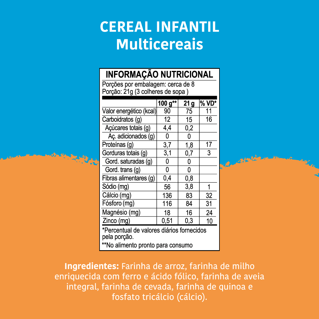 Cereal Infantil: Multicereais, Caixa, 170g - Papapá