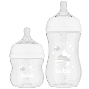 Kit 2 Mamadeiras Easy Flow Nuvem Branca, 120ml/270ml, Anticolica - Buba