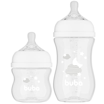 Kit 2 Mamadeiras Easy Flow Nuvem Branca, 120ml/270ml, Anticolica - Buba