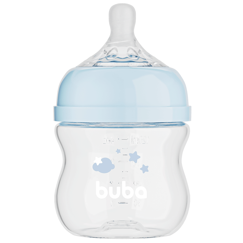 Mamadeira Easy Flow Nuvem Azul, 120ml, Anticolica - Buba