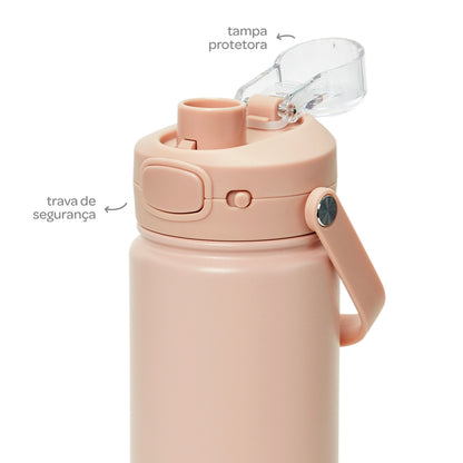 Copo Termico Parede Dupla, 600ml, Bege - Buba